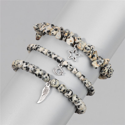 3 buc/set ametist natural piatra margele bratara stea luna pene pandantiv bratari barbati femei bijuterii meditatie energie slabire