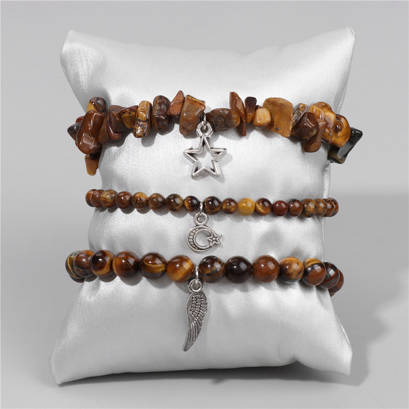 3 buc/set ametist natural piatra margele bratara stea luna pene pandantiv bratari barbati femei bijuterii meditatie energie slabire