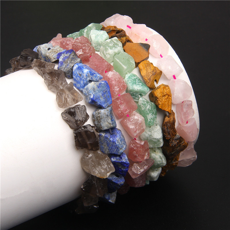 9-12 mm neregulāras kristāla pērlītes rokassprādze raupja dabīgā akmens rožu kvarca rokassprādzes zilā lapis lazuli enerģijas rokassprādze sievietēm vīriešiem