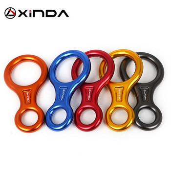 XINDA Rock Climbing 8-Shape Eight Ring Desceiling Descender Belay Kit Descender Belay Rappelling Carabiner Outdoor Downhill Descent Kit