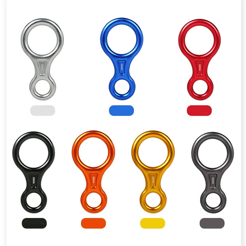 XINDA laipiojimo uolomis 8 formų aštuonių žiedų nuleidimo įtaisas, 35 KN nusileidimo įtaisas, karabinas, lauko nusileidimo nuo kalno rinkinys