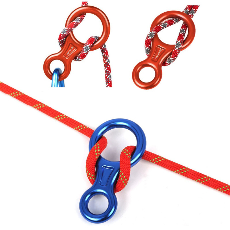 XINDA laipiojimo uolomis 8 formų aštuonių žiedų nuleidimo įtaisas, 35 KN nusileidimo įtaisas, karabinas, lauko nusileidimo nuo kalno rinkinys