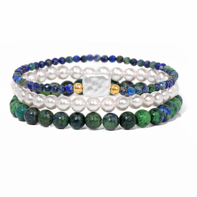 Dabīgā akmens pērļu rokassprādze Slīpēta lapis lazuli Tīģera acs Ametists Kvarca Pērlītes Šarms Rokassprādzes Sievietēm Vīrieši Modes Rotaslietas