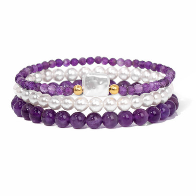 Dabīgā akmens pērļu rokassprādze Slīpēta lapis lazuli Tīģera acs Ametists Kvarca Pērlītes Šarms Rokassprādzes Sievietēm Vīrieši Modes Rotaslietas