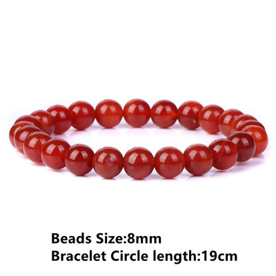 Sarkans dabīgā akmens ahāts rokassprādze smalkas kulonu rokassprādzes Reiki enerģijas terapijas rotaslietas vīriešiem sievietēm elastīgas virves aproces Dāvanas