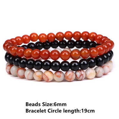 Sarkans dabīgā akmens ahāts rokassprādze smalkas kulonu rokassprādzes Reiki enerģijas terapijas rotaslietas vīriešiem sievietēm elastīgas virves aproces Dāvanas