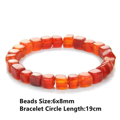 Sarkans dabīgā akmens ahāts rokassprādze smalkas kulonu rokassprādzes Reiki enerģijas terapijas rotaslietas vīriešiem sievietēm elastīgas virves aproces Dāvanas