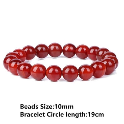 Sarkans dabīgā akmens ahāts rokassprādze smalkas kulonu rokassprādzes Reiki enerģijas terapijas rotaslietas vīriešiem sievietēm elastīgas virves aproces Dāvanas