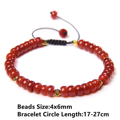 Sarkans dabīgā akmens ahāts rokassprādze smalkas kulonu rokassprādzes Reiki enerģijas terapijas rotaslietas vīriešiem sievietēm elastīgas virves aproces Dāvanas