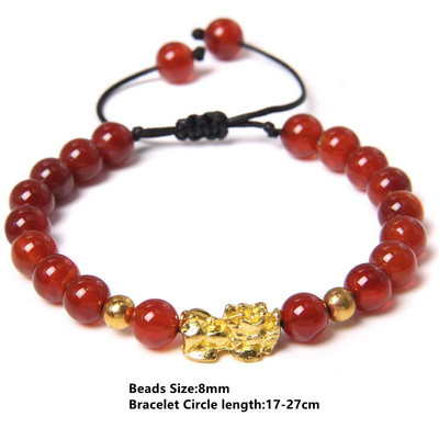 Sarkans dabīgā akmens ahāts rokassprādze smalkas kulonu rokassprādzes Reiki enerģijas terapijas rotaslietas vīriešiem sievietēm elastīgas virves aproces Dāvanas