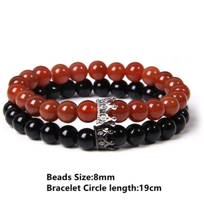 Sarkans dabīgā akmens ahāts rokassprādze smalkas kulonu rokassprādzes Reiki enerģijas terapijas rotaslietas vīriešiem sievietēm elastīgas virves aproces Dāvanas