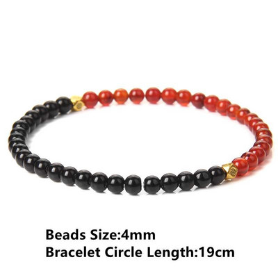 Sarkans dabīgā akmens ahāts rokassprādze smalkas kulonu rokassprādzes Reiki enerģijas terapijas rotaslietas vīriešiem sievietēm elastīgas virves aproces Dāvanas