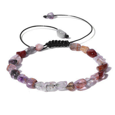 Neregulārs dabīgais akmens kvarca krelles rokassprādzes ahāti akvamarīns ar rokām darinātas pītas rokassprādzes vīriešiem sievietēm dziedinošās jogas reiki rotaslietas