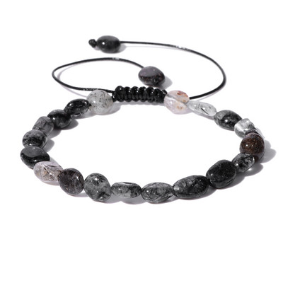 Neregulārs dabīgais akmens kvarca krelles rokassprādzes ahāti akvamarīns ar rokām darinātas pītas rokassprādzes vīriešiem sievietēm dziedinošās jogas reiki rotaslietas