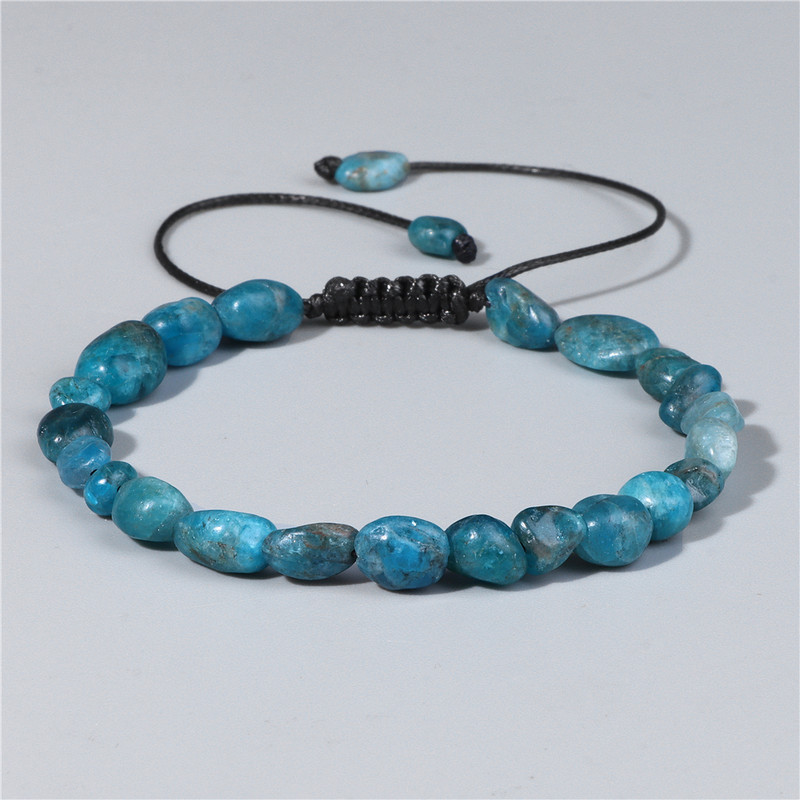 Neregulārs dabīgais akmens kvarca krelles rokassprādzes ahāti akvamarīns ar rokām darinātas pītas rokassprādzes vīriešiem sievietēm dziedinošās jogas reiki rotaslietas