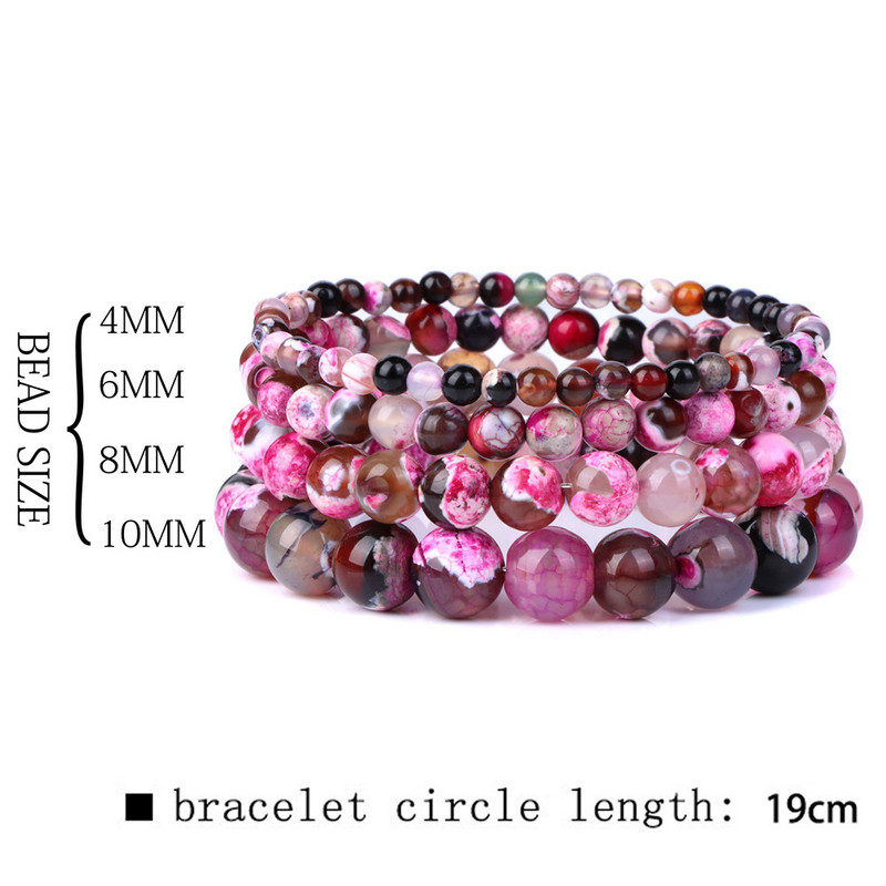 Smalkas sieviešu rokassprādzes ar pērlītēm Dabīgais akmens krelles rokassprādze Daudzkrāsains ahāts Kvarca rokassprādzes Vīriešu enerģijas šarms Rotaslietas 4/6/8/10mm