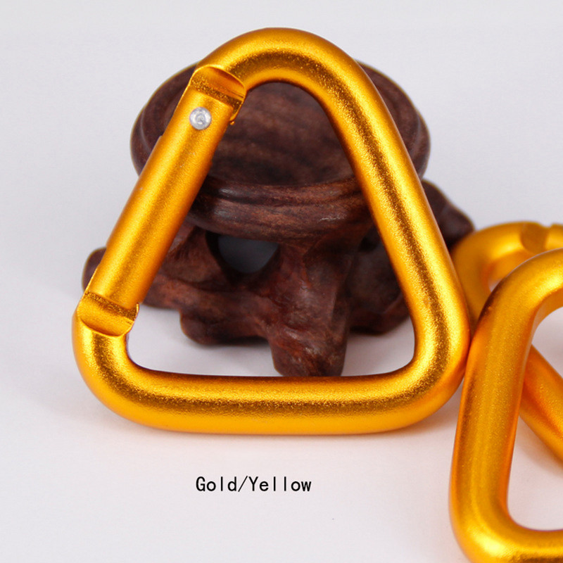 5 vnt. Pritaikomas spalvingas trikampis karabinas lauko kempingo žygiams raktų pakabukas užsegamas kabliuku virdulio sagtis karabino priedai