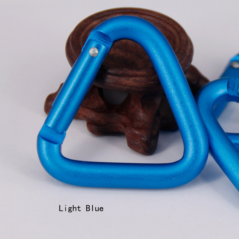 5 vnt. Pritaikomas spalvingas trikampis karabinas lauko kempingo žygiams raktų pakabukas užsegamas kabliuku virdulio sagtis karabino priedai