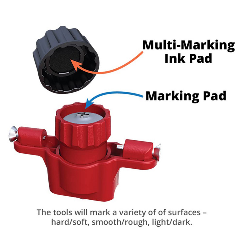 Rakto skylutės žymeklio įrankis Rakto skylutės papildomi ženklai lizdo mini žymeklis burbulo lygio juodos spalvos rašalo dangteliai objektams su įmontuota arba pridėta anga