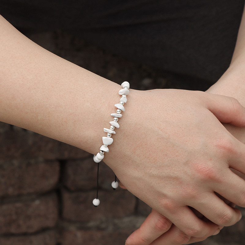 Modes 8 mm baltas haulīta krelles rokassprādzes neregulāra dabīgā akmens tīģera acs malahīts, virves aproce sievietēm vīriešiem jogas rotaslietas