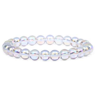 Mēnessakmens akmens krelles rokassprādze Dabīgā akmens kristāli rokassprādze Krāsains Pērlītes Ārstnieciskas Modernas rotaslietas Vīriešiem Sieviešu elastīgās rokassprādzes