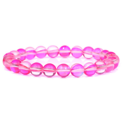 Mēnessakmens akmens krelles rokassprādze Dabīgā akmens kristāli rokassprādze Krāsains Pērlītes Ārstnieciskas Modernas rotaslietas Vīriešiem Sieviešu elastīgās rokassprādzes