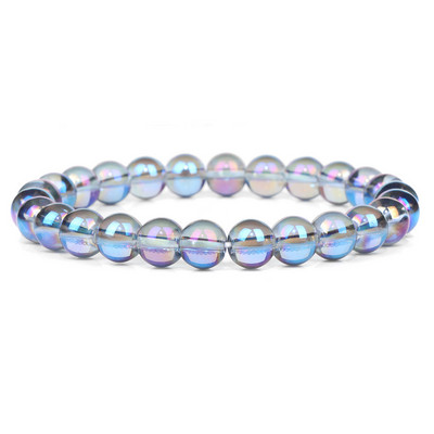 Mēnessakmens akmens krelles rokassprādze Dabīgā akmens kristāli rokassprādze Krāsains Pērlītes Ārstnieciskas Modernas rotaslietas Vīriešiem Sieviešu elastīgās rokassprādzes