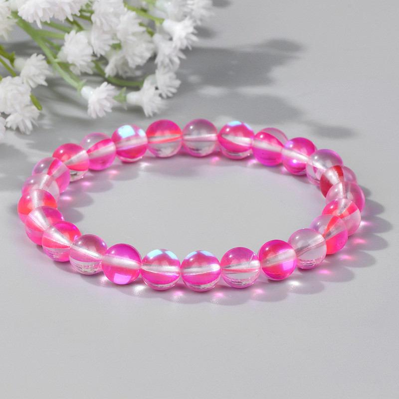 Mēnessakmens akmens krelles rokassprādze Dabīgā akmens kristāli rokassprādze Krāsains Pērlītes Ārstnieciskas Modernas rotaslietas Vīriešiem Sieviešu elastīgās rokassprādzes