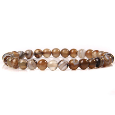 Dabīgā akmens rokassprādze 6 mm ahāts krelles elastīga rokassprādze sievietēm vīriešiem čakru dziedinošā Reiki joga rotaslietas dāvanas vairumtirdzniecība