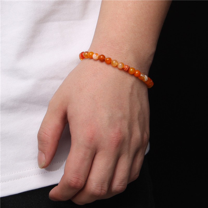 Dabīgā akmens rokassprādze 6 mm ahāts krelles elastīga rokassprādze sievietēm vīriešiem čakru dziedinošā Reiki joga rotaslietas dāvanas vairumtirdzniecība