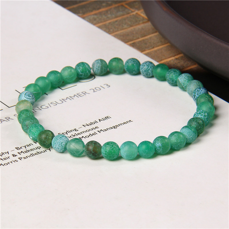 Dabīgā akmens rokassprādze 6 mm ahāts krelles elastīga rokassprādze sievietēm vīriešiem čakru dziedinošā Reiki joga rotaslietas dāvanas vairumtirdzniecība