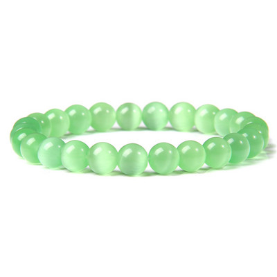 Daudzkrāsaina kaķa acu rokassprādze Dabīgā akmens klasiskā rokassprādze 8 mm krelles rokassprādzes sievietēm Reiki dziedinošās rotaslietas vīriešiem vienkāršas rokassprādzes