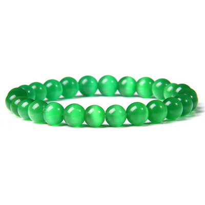 Daudzkrāsaina kaķa acu rokassprādze Dabīgā akmens klasiskā rokassprādze 8 mm krelles rokassprādzes sievietēm Reiki dziedinošās rotaslietas vīriešiem vienkāršas rokassprādzes