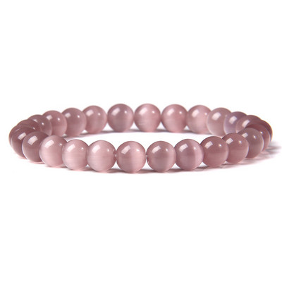 Daudzkrāsaina kaķa acu rokassprādze Dabīgā akmens klasiskā rokassprādze 8 mm krelles rokassprādzes sievietēm Reiki dziedinošās rotaslietas vīriešiem vienkāršas rokassprādzes