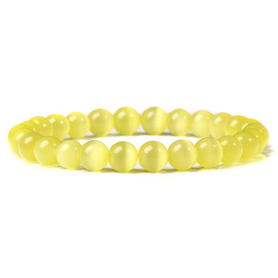 Daudzkrāsaina kaķa acu rokassprādze Dabīgā akmens klasiskā rokassprādze 8 mm krelles rokassprādzes sievietēm Reiki dziedinošās rotaslietas vīriešiem vienkāršas rokassprādzes