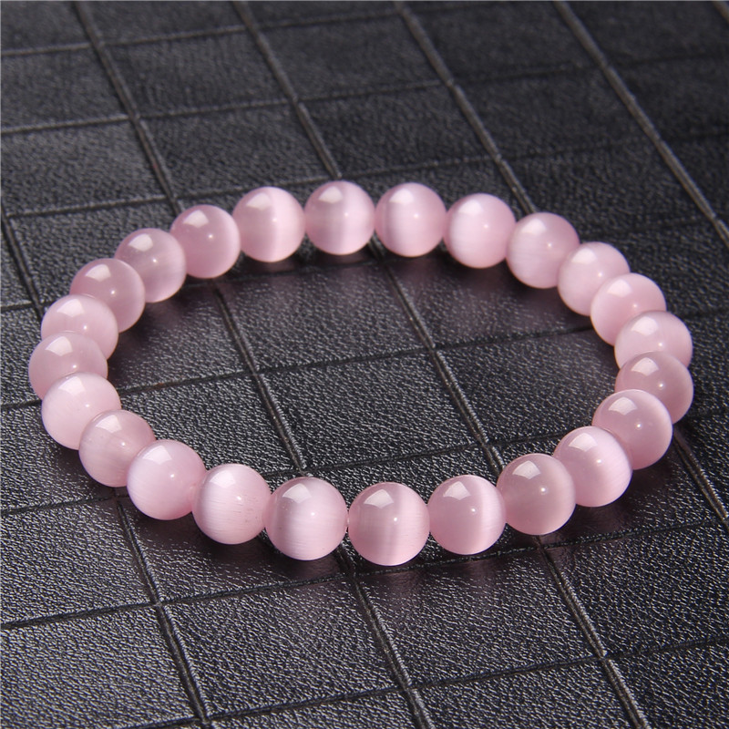 Daudzkrāsaina kaķa acu rokassprādze Dabīgā akmens klasiskā rokassprādze 8 mm krelles rokassprādzes sievietēm Reiki dziedinošās rotaslietas vīriešiem vienkāršas rokassprādzes