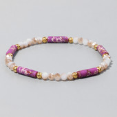 Modernas sieviešu krelles rokassprādzes Dabīga kristāla akmens rokassprādze Taisnstūris mazas krelles rokassprādzes sieviešu dziednieciskas elegantas rotaslietas 3x4mm