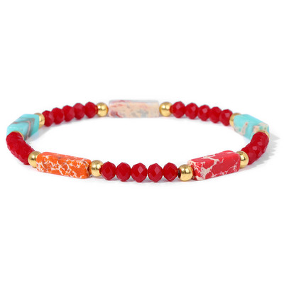 Modernas sieviešu krelles rokassprādzes Dabīga kristāla akmens rokassprādze Taisnstūris mazas krelles rokassprādzes sieviešu dziednieciskas elegantas rotaslietas 3x4mm