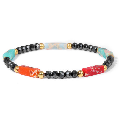 Modernas sieviešu krelles rokassprādzes Dabīga kristāla akmens rokassprādze Taisnstūris mazas krelles rokassprādzes sieviešu dziednieciskas elegantas rotaslietas 3x4mm