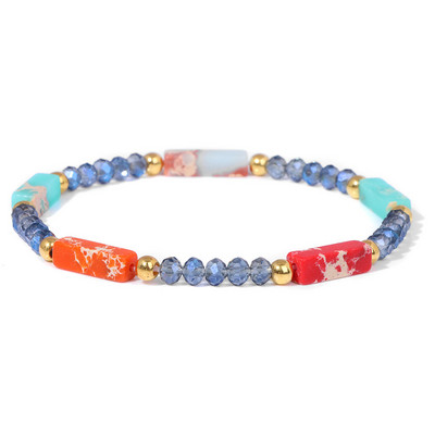 Modernas sieviešu krelles rokassprādzes Dabīga kristāla akmens rokassprādze Taisnstūris mazas krelles rokassprādzes sieviešu dziednieciskas elegantas rotaslietas 3x4mm