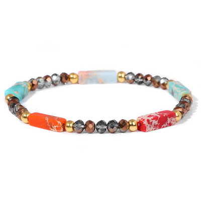 Modernas sieviešu krelles rokassprādzes Dabīga kristāla akmens rokassprādze Taisnstūris mazas krelles rokassprādzes sieviešu dziednieciskas elegantas rotaslietas 3x4mm