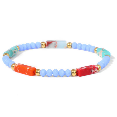 Modernas sieviešu krelles rokassprādzes Dabīga kristāla akmens rokassprādze Taisnstūris mazas krelles rokassprādzes sieviešu dziednieciskas elegantas rotaslietas 3x4mm