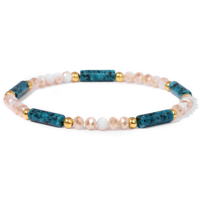 Modernas sieviešu krelles rokassprādzes Dabīga kristāla akmens rokassprādze Taisnstūris mazas krelles rokassprādzes sieviešu dziednieciskas elegantas rotaslietas 3x4mm