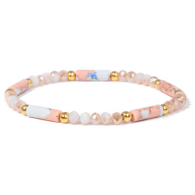 Modernas sieviešu krelles rokassprādzes Dabīga kristāla akmens rokassprādze Taisnstūris mazas krelles rokassprādzes sieviešu dziednieciskas elegantas rotaslietas 3x4mm