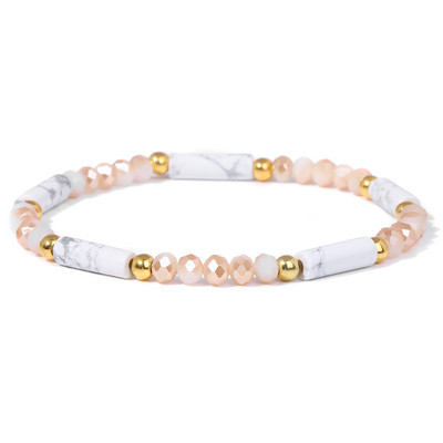 Modernas sieviešu krelles rokassprādzes Dabīga kristāla akmens rokassprādze Taisnstūris mazas krelles rokassprādzes sieviešu dziednieciskas elegantas rotaslietas 3x4mm