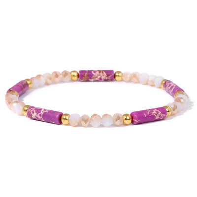 Modernas sieviešu krelles rokassprādzes Dabīga kristāla akmens rokassprādze Taisnstūris mazas krelles rokassprādzes sieviešu dziednieciskas elegantas rotaslietas 3x4mm