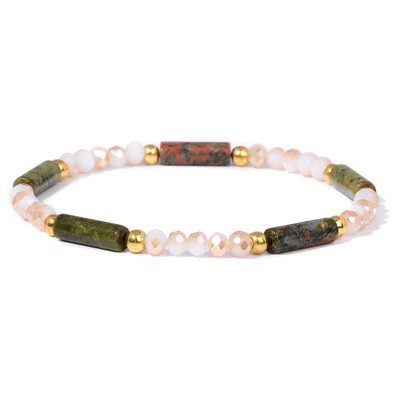 Modernas sieviešu krelles rokassprādzes Dabīga kristāla akmens rokassprādze Taisnstūris mazas krelles rokassprādzes sieviešu dziednieciskas elegantas rotaslietas 3x4mm