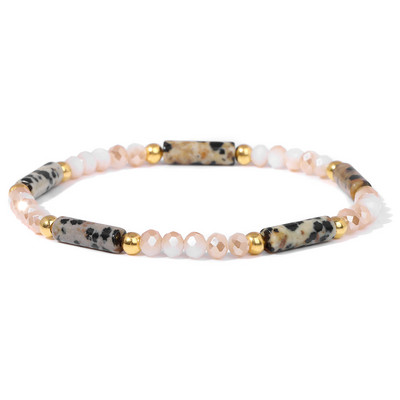 Modernas sieviešu krelles rokassprādzes Dabīga kristāla akmens rokassprādze Taisnstūris mazas krelles rokassprādzes sieviešu dziednieciskas elegantas rotaslietas 3x4mm