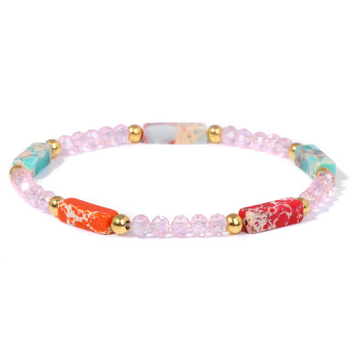 Modernas sieviešu krelles rokassprādzes Dabīga kristāla akmens rokassprādze Taisnstūris mazas krelles rokassprādzes sieviešu dziednieciskas elegantas rotaslietas 3x4mm