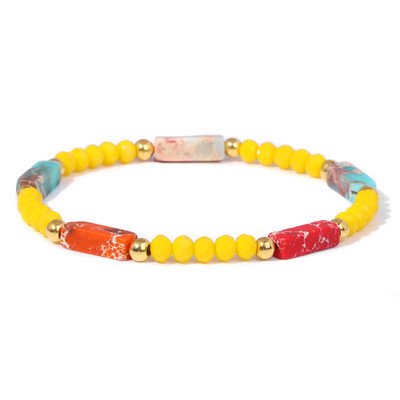 Modernas sieviešu krelles rokassprādzes Dabīga kristāla akmens rokassprādze Taisnstūris mazas krelles rokassprādzes sieviešu dziednieciskas elegantas rotaslietas 3x4mm